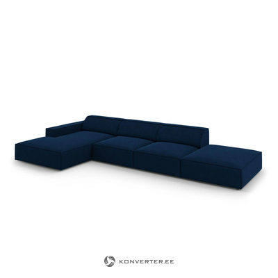 Kampinė sofa (jodie) micadon riboto leidimo giliai mėlyna, aksominė, kairė