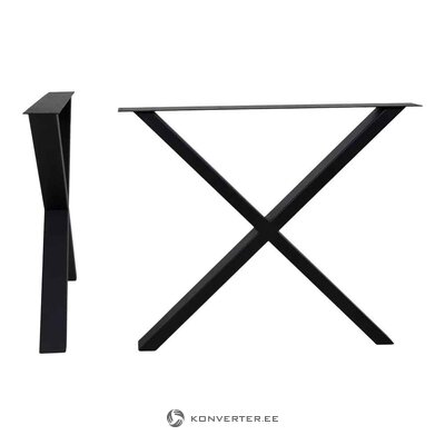 Mustat metalliset pöydän jalat (sirpale) ehjät