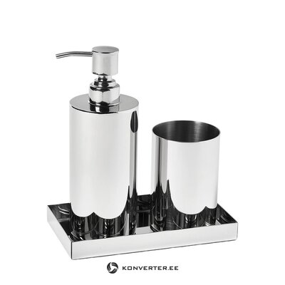 Bathroom accessories set by Halston (ww) with flaws.