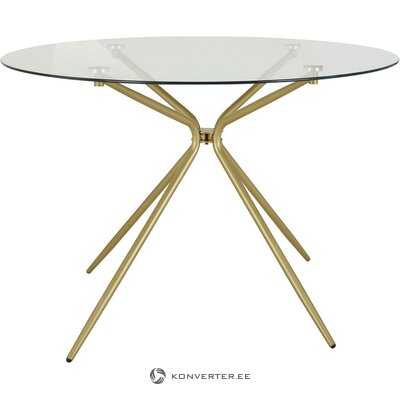 Round glass table with metal legs (silvi)