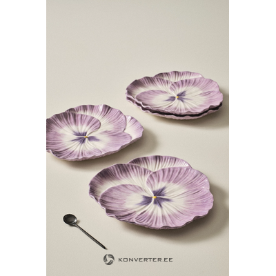 Rinkinyje 4 violetinės spalvos lėkštės (flora) ø27cm