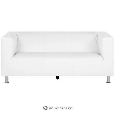 3-vietīgs balts mākslīgās ādas dīvāns (floro)