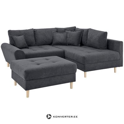 Anthracite corner sofa bed (rice)