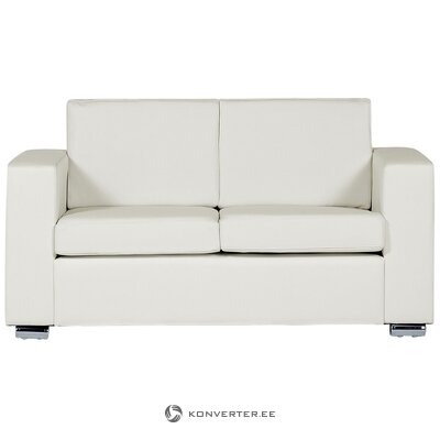 Two-seater white leather sofa Helsinki
