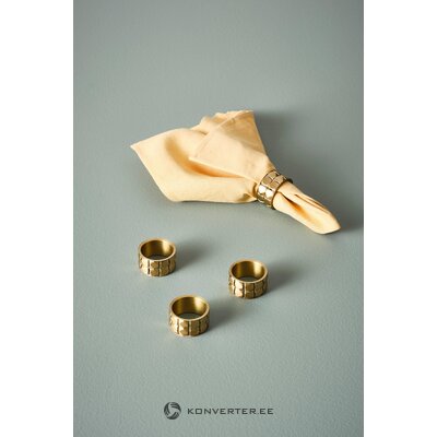 Auksiniai servetėlių žiedai 4 vienetų rinkinyje (mya)