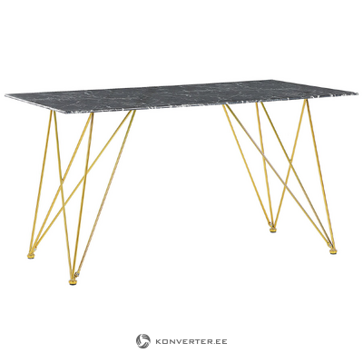 Black marble imitation dining table (kenton) 140x180