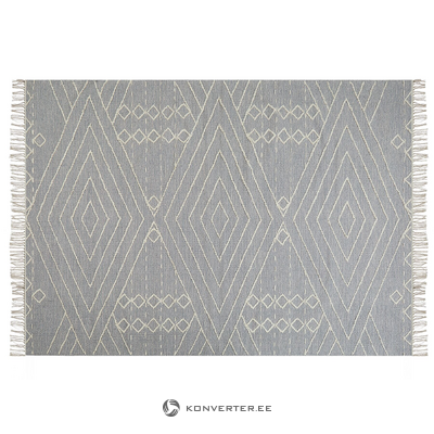 Gray-white patterned cotton carpet (khenifra) 140x200