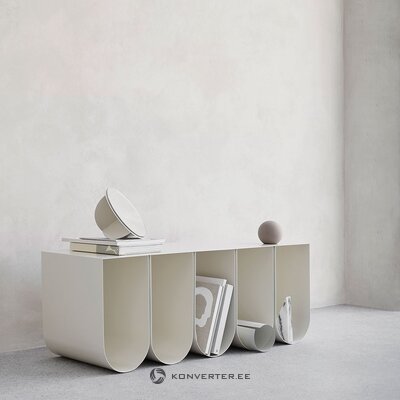 White metal design bench curved (kristina dam) intact