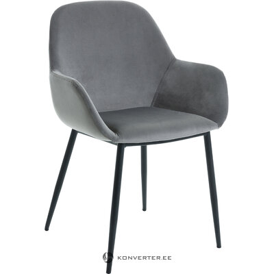 Серый бархатный стул kona (la forma) (мелкие недочеты, холл образец)