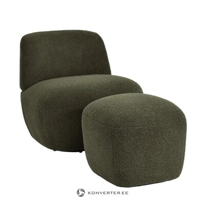 Dark green Bouclé Armchair Lana