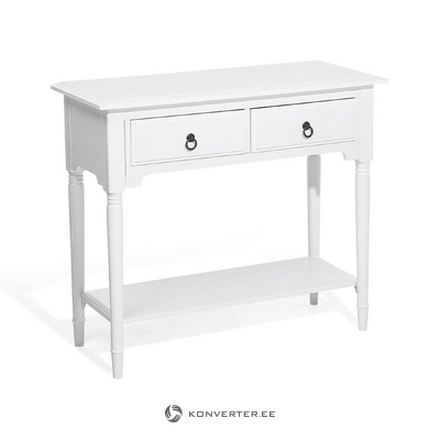 Baltas konsolinis stalas su 2 stalčiais (lowell)