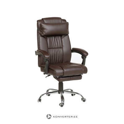 Темно-коричневый офисный стул из искусственной кожи (люкс)
