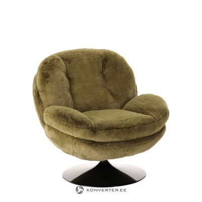 Khaki roheline pöörlev tugitool (memento faux fur)