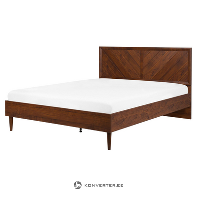 Dark wood king size bed (mialet) 160x200