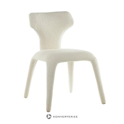 White Bouclé Dining Chair Mocha