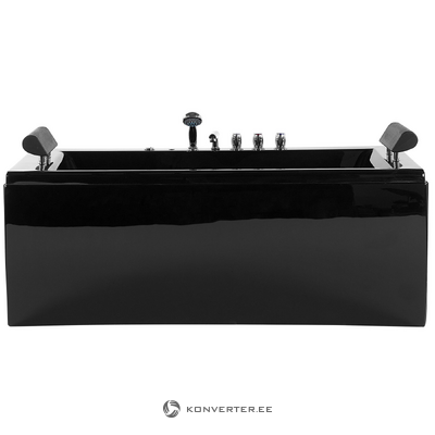Черная гидромассажная ванна со светодиодной подсветкой (монтего)