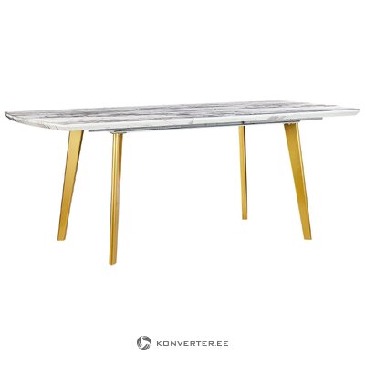 Extendable dining table with imitation marble (mosby) 160-200x90