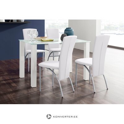 White glass dining table (160cm)