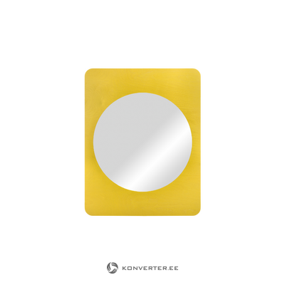 Sienas spogulis ar dzeltenu rāmi, akumulators (noomaa) neskarts