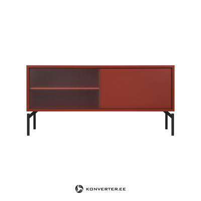 Черно-красная дизайнерская подставка под телевизор с металлическим (ноомаа) дефектом красоты