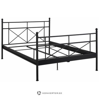 Wider beige metal bed frame (140x200) (thora) (whole, in box)