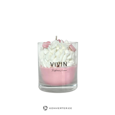 Raspberries&amp;cream soy candle scented with foam