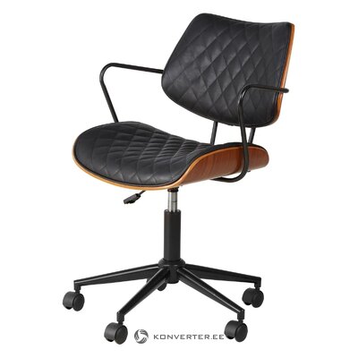 Melna ādas biroja krēsla rullis