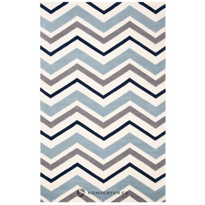 Blue-grey zig-zag patterned woolen carpet chatham cht749x (safavieh) 150x240cm intact, boxed