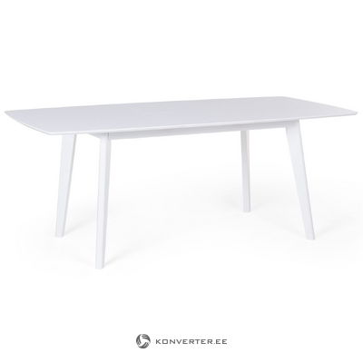 Balts izvelkamais pusdienu galds (sanforda) 150-195x90