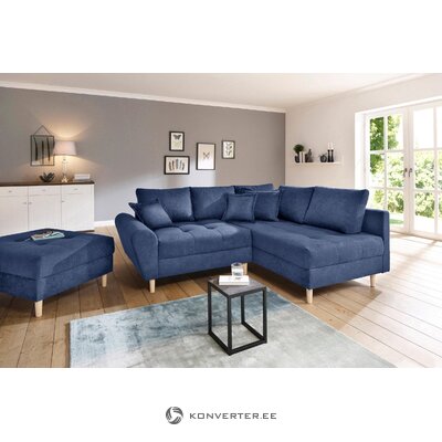 Mėlyna kampinė sofa (ryžinė) (su defektu) brokuota., Dėžutėje