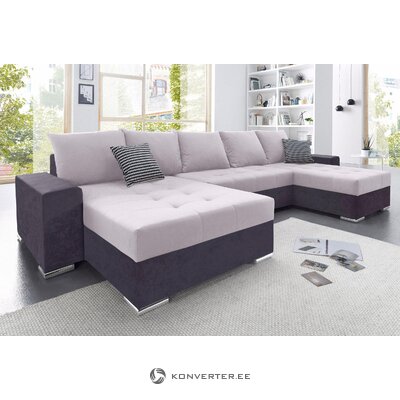 Balta antracitinė kampinė sofa-lova (josy)