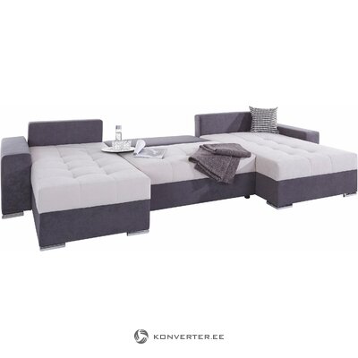 Balta antracitinė kampinė sofa-lova (josy)