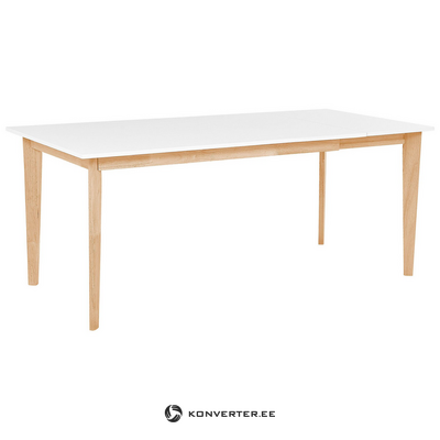 Белый раздвижной обеденный стол (сола) 140/180х90 с косметическими дефектами.