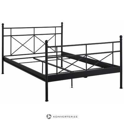 Erikoistarjous! musta metallinen sänky (140 x 200 cm) + korkealaatuinen patja (140 x 200 cm)