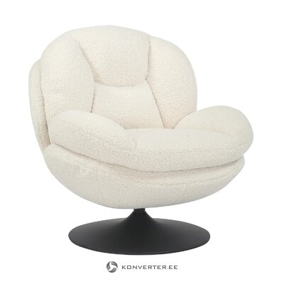 Baltas meškiuko fotelis Topi