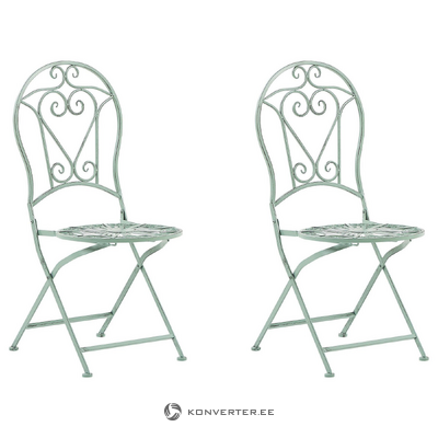 2 metal garden chairs green (trento)