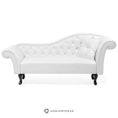 Белый диван-шезлонг из искусственной кожи в коробке из-под латте, неповрежденный