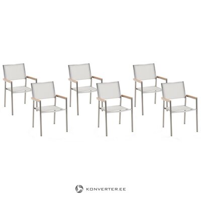 Balts metāla dārza krēsls grosseto neskarts
