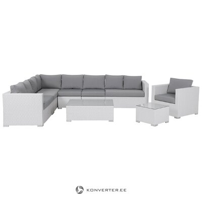 8-seater white garden furniture set