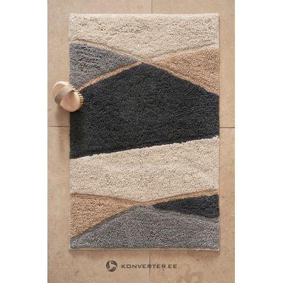 Beige cotton bathroom rug (wave) 50x80