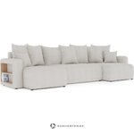Tamsiai pilka U formos sofa-lova su lentyna (Napoli U) Comfort