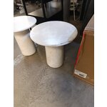 Baltas apvalus kavos staliukas (Jael)