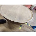 Light Brown Solid Wood Round Coffee Table (Benno)