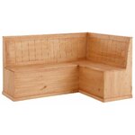 Set of solid wood corner bench with storage + solid wood dining table (sara)