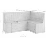 Set of solid wood corner bench with storage + solid wood dining table (sara)