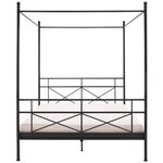 Juodojo metalo baldakimo lova (krūtinė) (160x200cm)