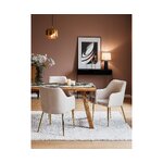 Beige-gold velvet chair with armrests (opening) with beauty defect