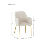 Beige-gold velvet chair with armrests (opening) with beauty defect