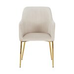 Beige-gold velvet chair with armrests (opening) with beauty defect