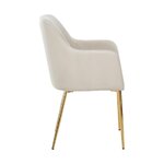 Beige-gold velvet chair with armrests (opening) with beauty defect